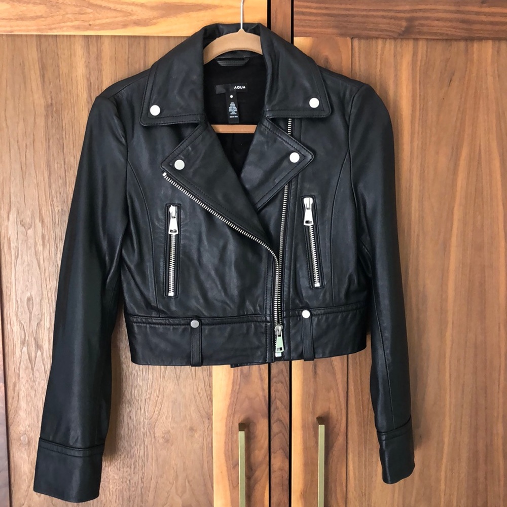 Aqua leather jacket xs. Like new.